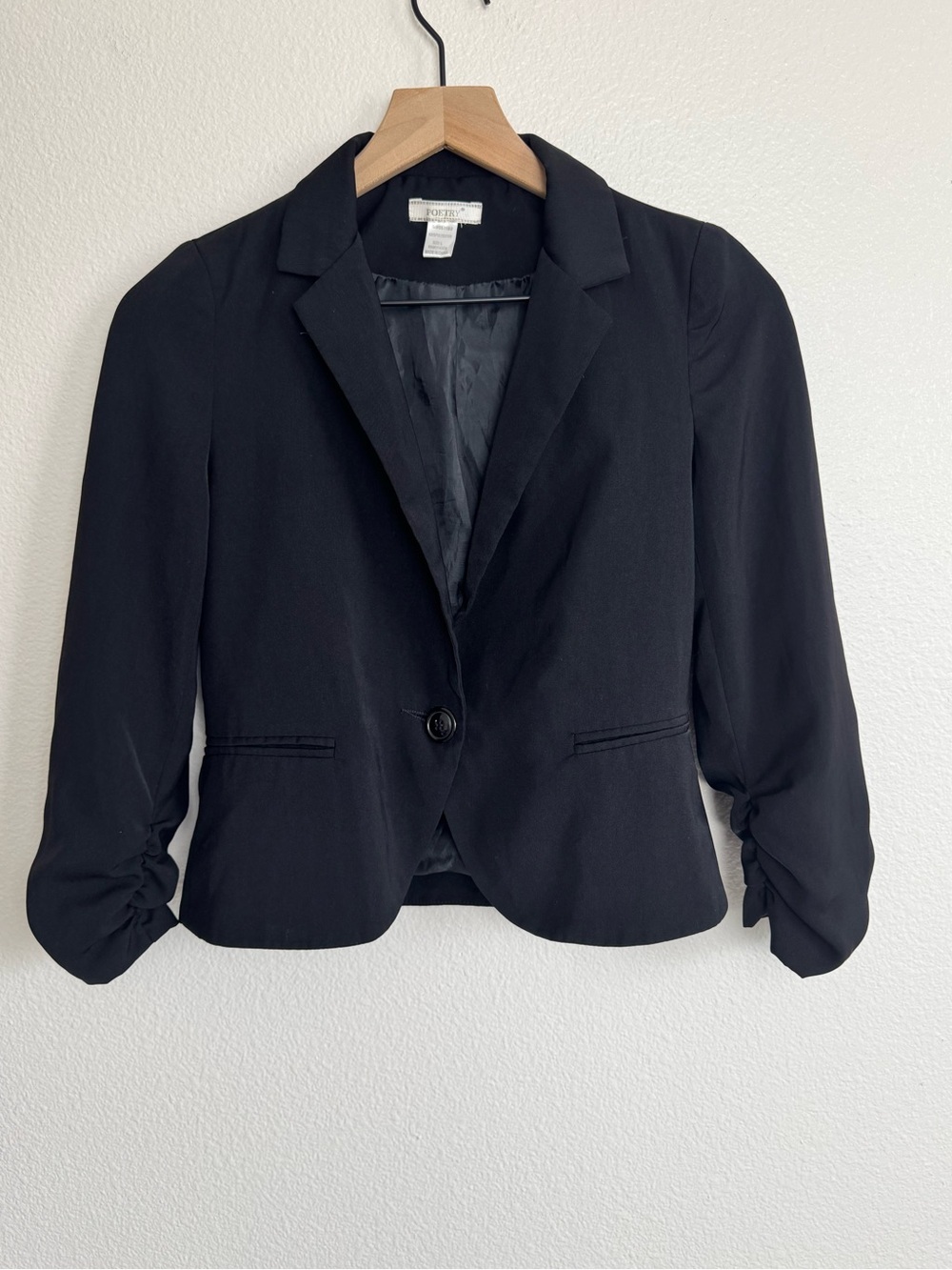 Classic Black Lined Jacket Smooth Satin Interior Size Small